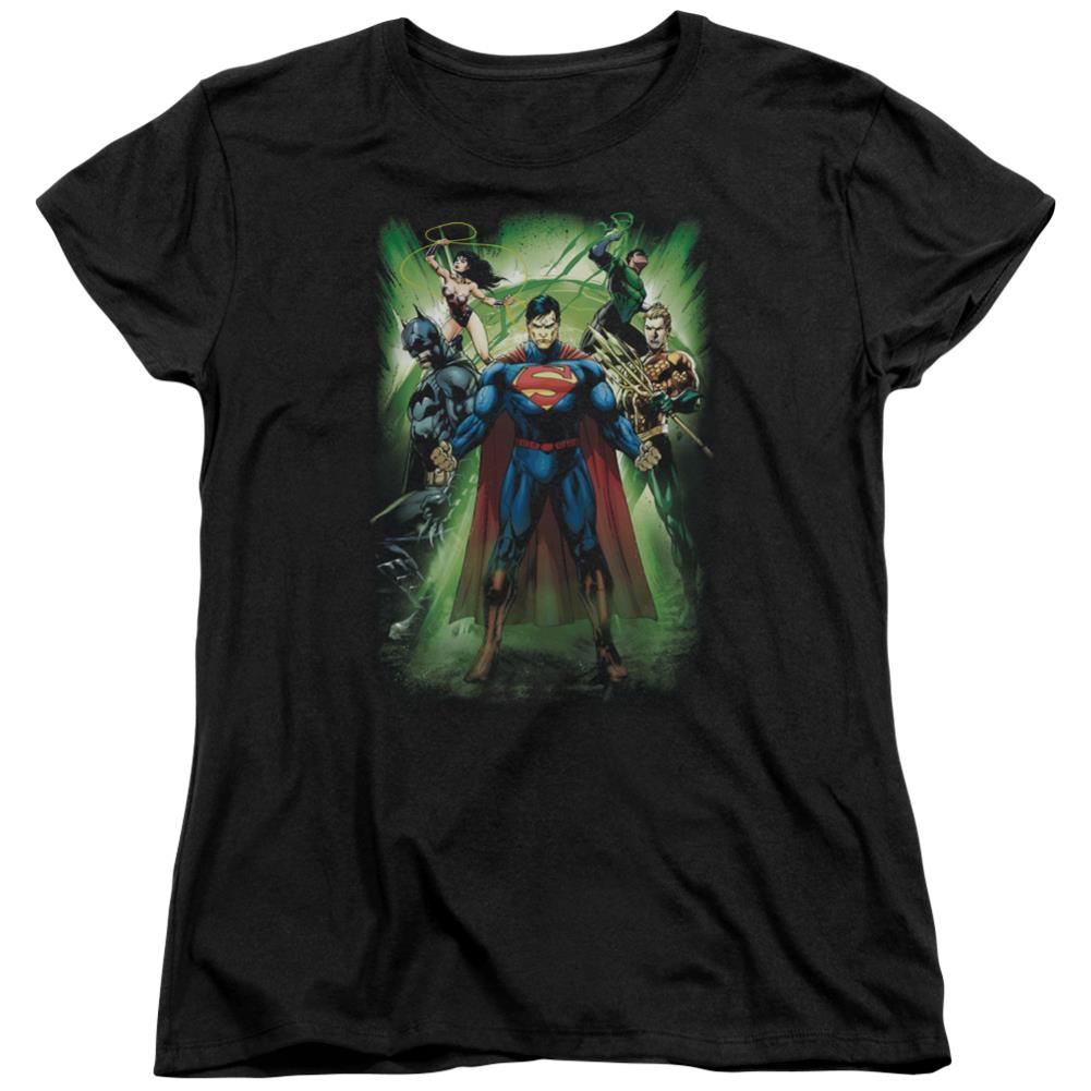 Justice League Of America Power Burst Women's 18/1 Cotton Short-Sleeve T-Shirt