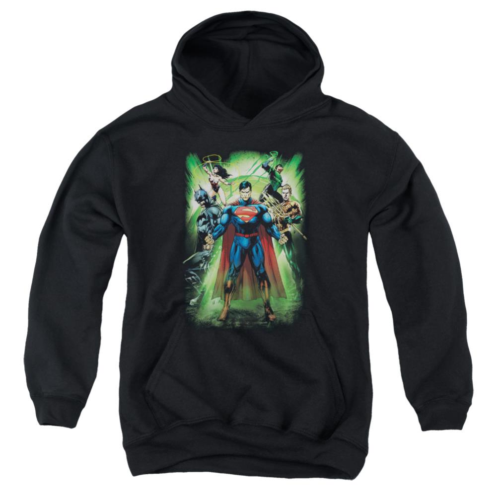 Justice League Of America Power Burst Youth Cotton Poly Pull-Over Hoodie