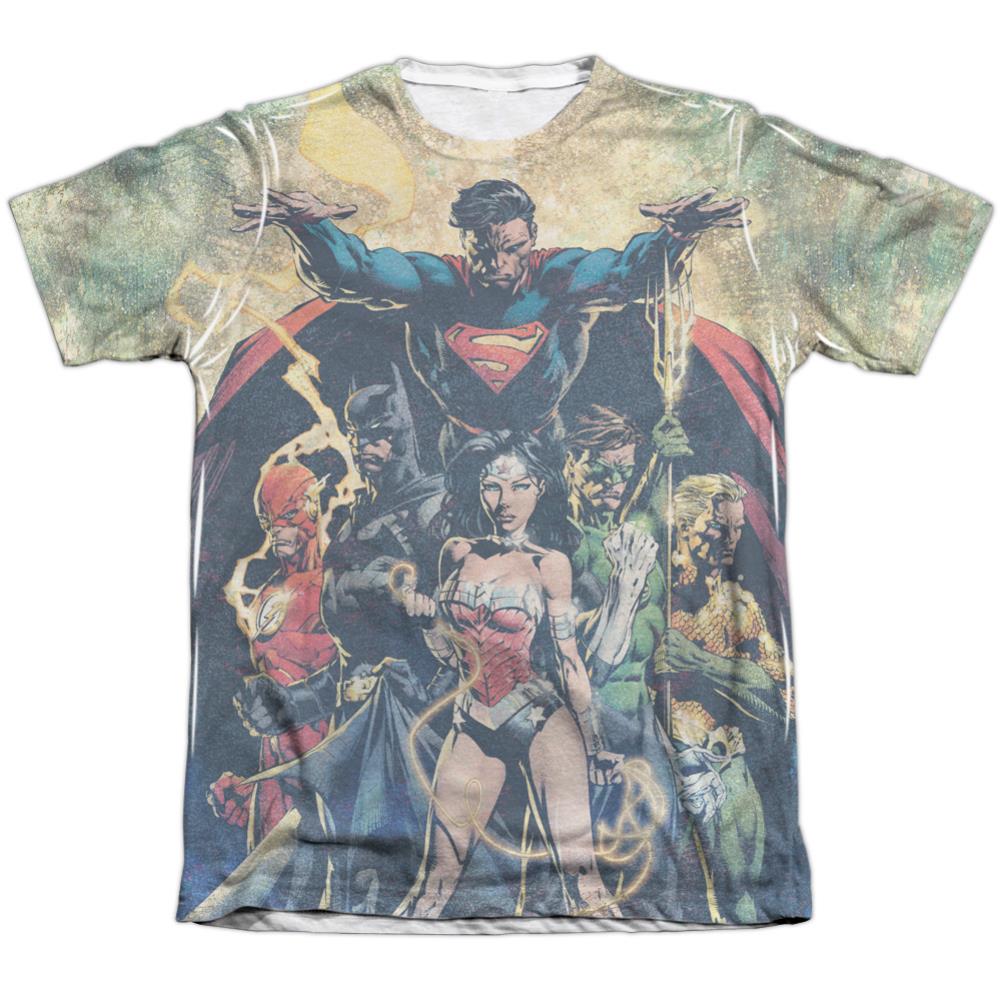 Justice League Of America Power Men's Regular Fit Poly Cotton Short-Sleeve T-Shirt