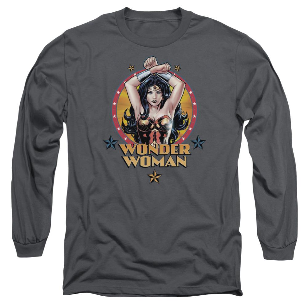 Justice League Of America Powerful Woman Men's 18/1 Cotton Long-Sleeve T-Shirt