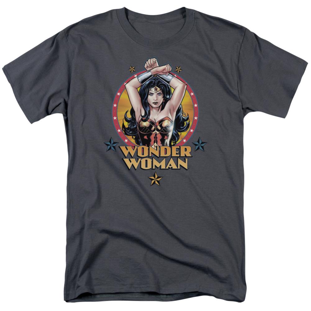 Justice League Of America Powerful Woman Men's 18/1 Cotton Short-Sleeve T-Shirt