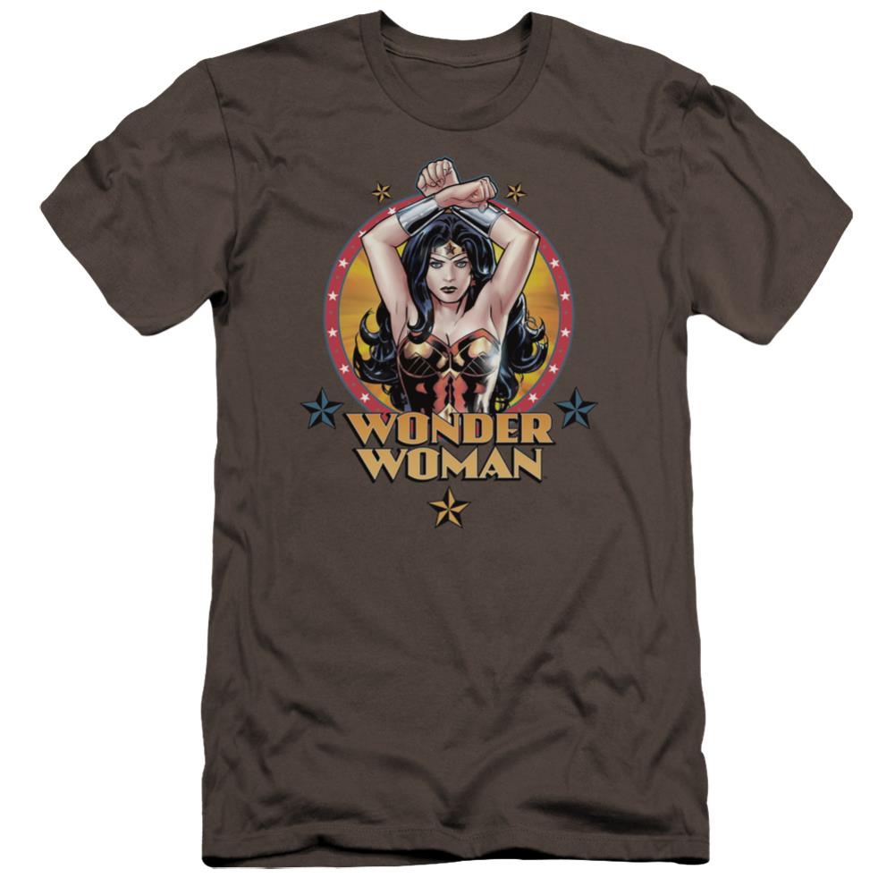 Justice League Of America Powerful Woman Men's Ultra-Soft 30/1 Cotton Slim Short-Sleeve T-Shirt
