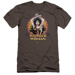 Justice League Of America Powerful Woman Men's Ultra-Soft 30/1 Cotton Slim Short-Sleeve T-Shirt