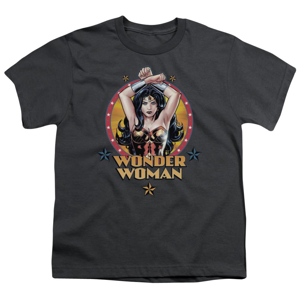 Justice League Of America Powerful Woman Youth 18/1 100% Cotton Short-Sleeve T-Shirt