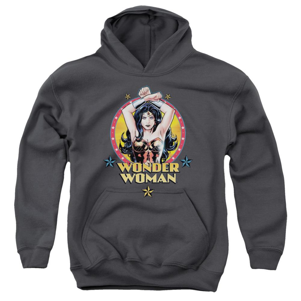 Justice League Of America Powerful Woman Youth Cotton Poly Pull-Over Hoodie