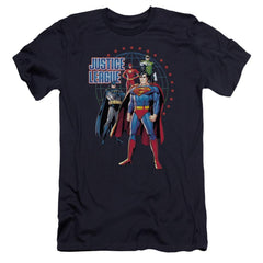 Justice League Of America Protectors Men's Ultra-Soft 30/1 Cotton Slim Short-Sleeve T-Shirt