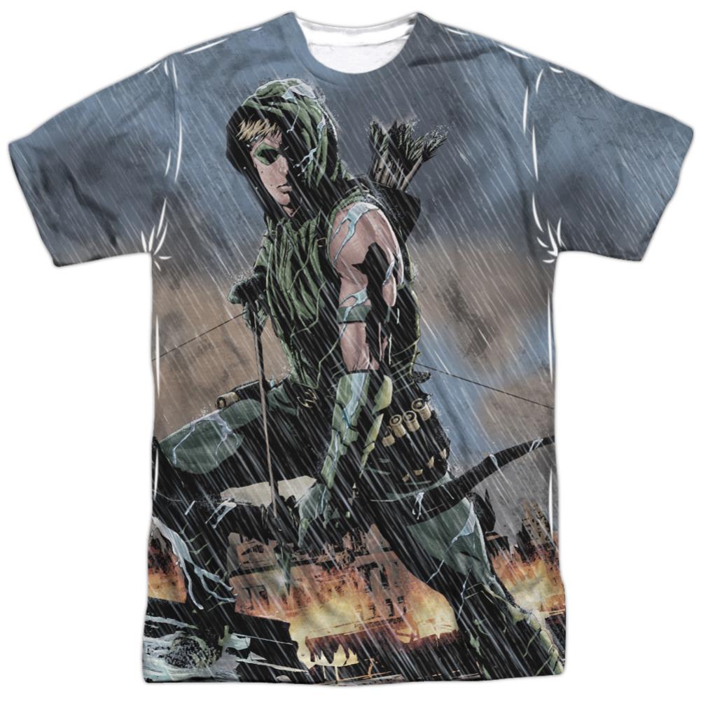Justice League Of America Rain Men's Regular Fit Polyester Short-Sleeve T-Shirt