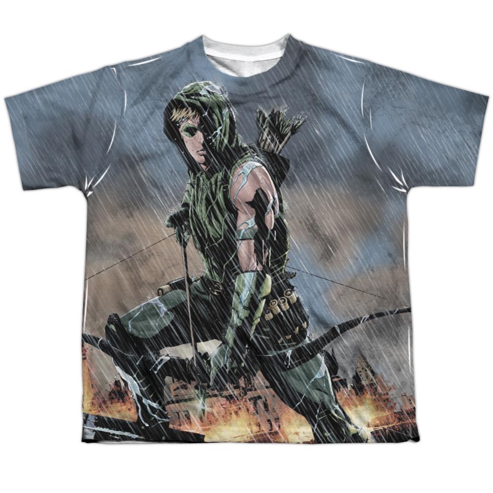 Justice League Of America Rain Youth Regular Fit Poly Short-Sleeve T-Shirt