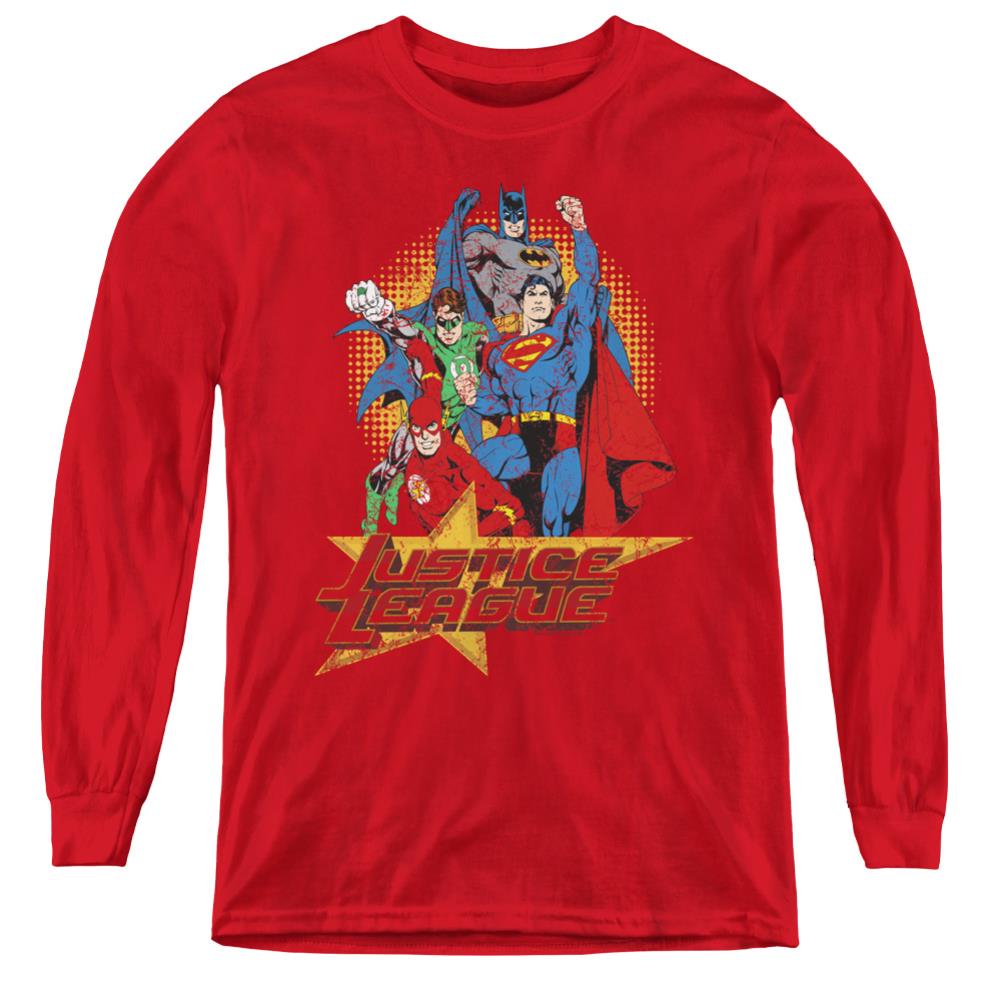 Justice League Of America Raise Your Fist Youth Long-Sleeve T-Shirt
