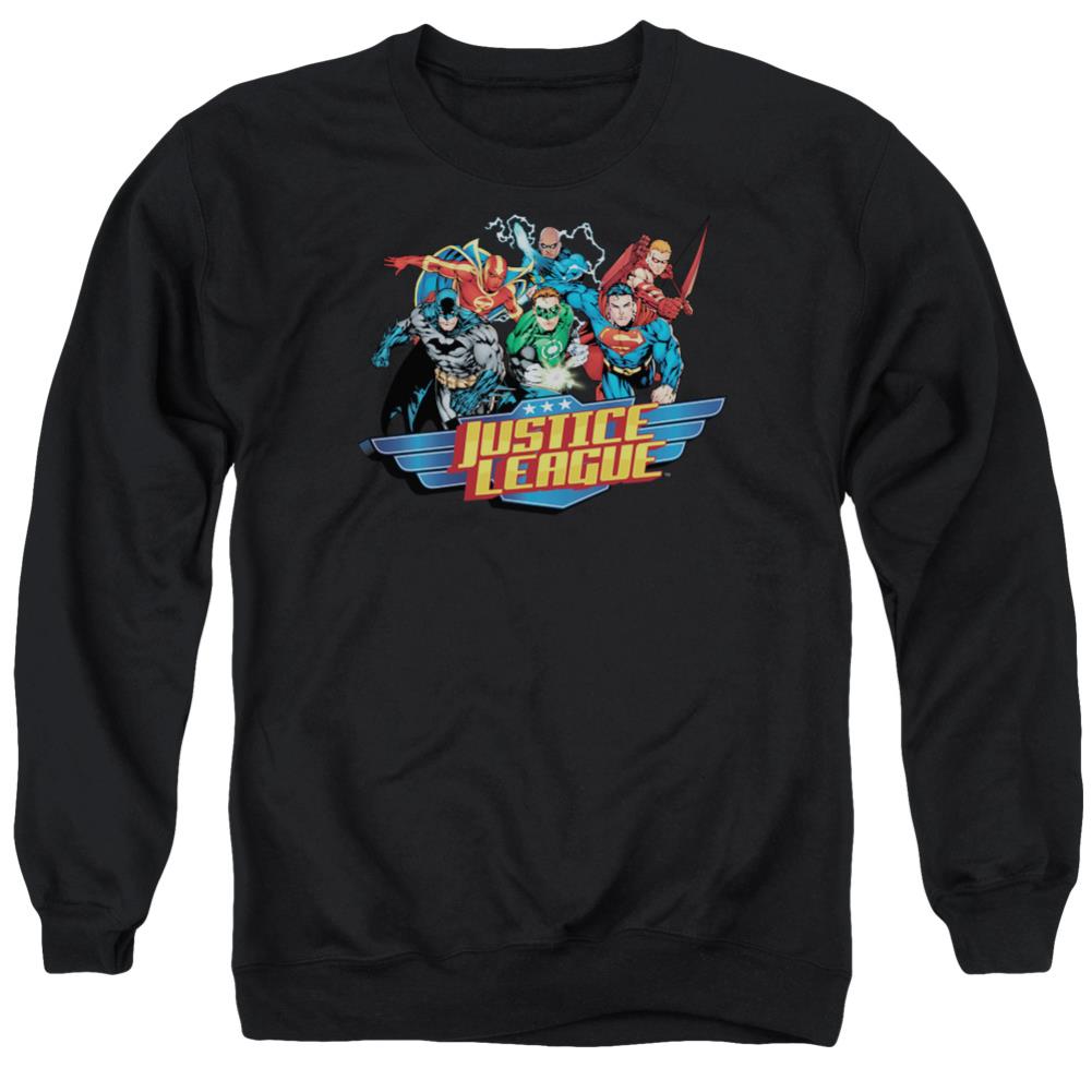 Justice League Of America Ready To Fight Men's Crewneck 50 50 Poly Long-Sleeve T-Shirt