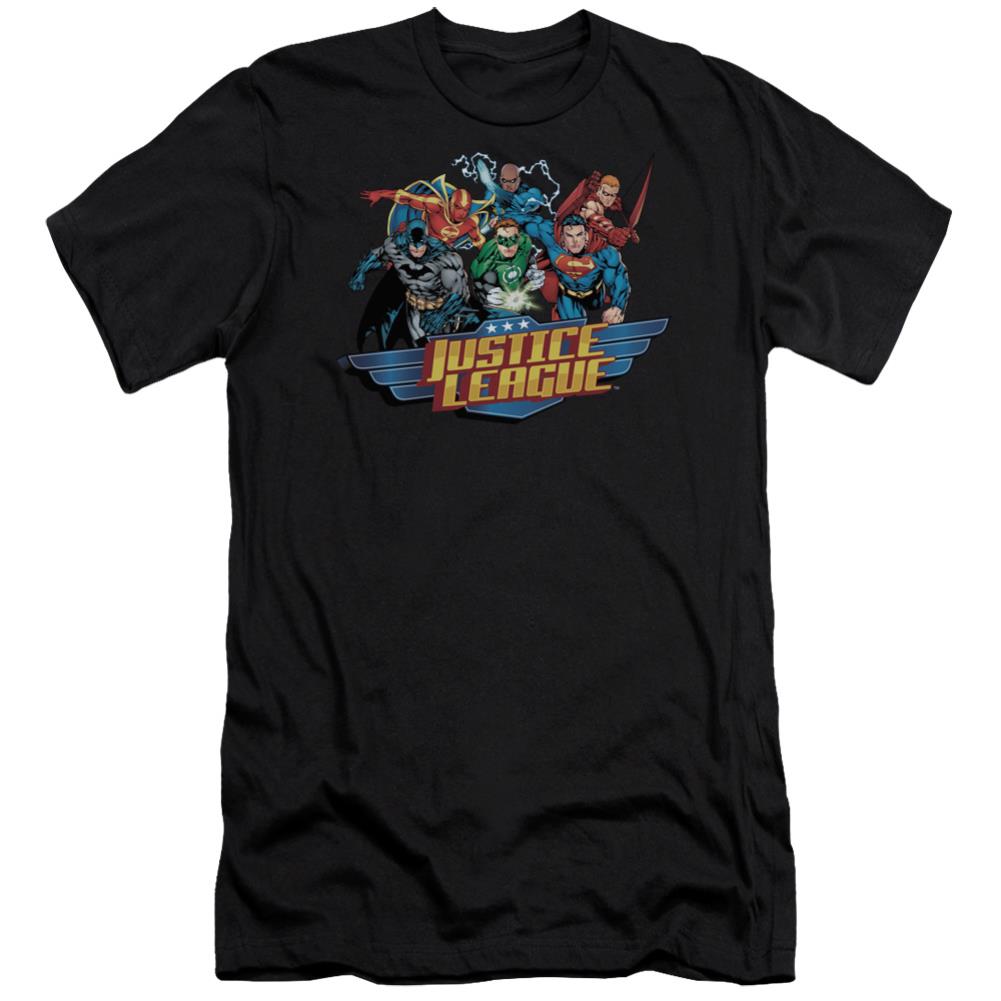 Justice League Of America Ready To Fight Men's Ultra-Soft 30/1 Cotton Slim Short-Sleeve T-Shirt