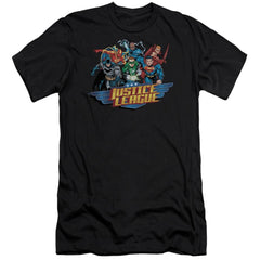 Justice League Of America Ready To Fight Men's Ultra-Soft 30/1 Cotton Slim Short-Sleeve T-Shirt