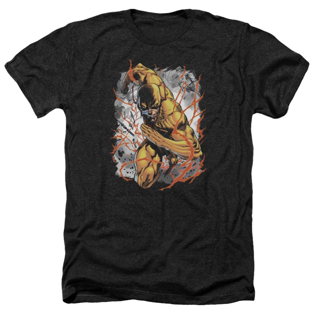 Justice League Of America Reversed Men's 30/1 Heather 60 40 Poly Short-Sleeve T-Shirt