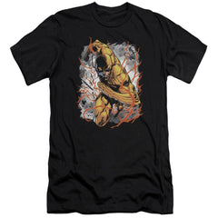 Justice League Of America Reversed Men's Ultra-Soft 30/1 Cotton Slim Short-Sleeve T-Shirt