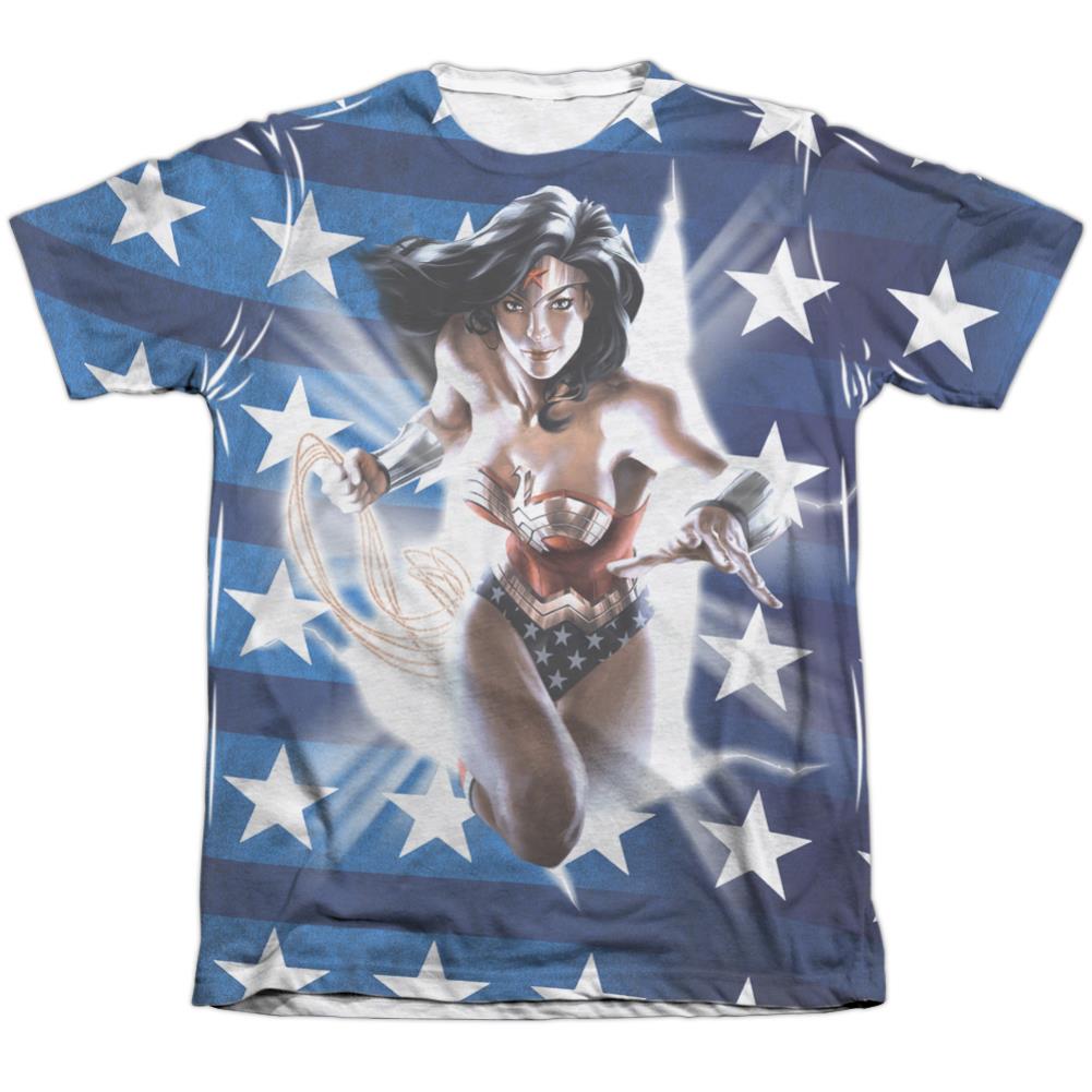 Justice League Of America Ripped Flag Men's Regular Fit Poly Cotton Short-Sleeve T-Shirt