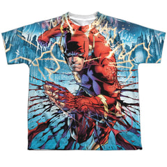 Justice League Of America Ripping And Tearing Youth Regular Fit Poly Short-Sleeve T-Shirt