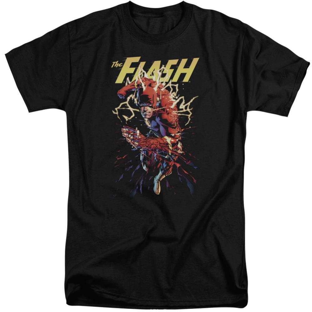 Justice League Of America Ripping Apart Men's 18/1 Tall Cotton Short-Sleeve T-Shirt