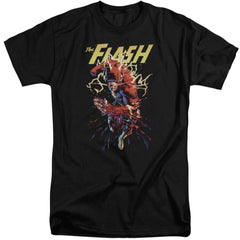 Justice League Of America Ripping Apart Men's 18/1 Tall Cotton Short-Sleeve T-Shirt