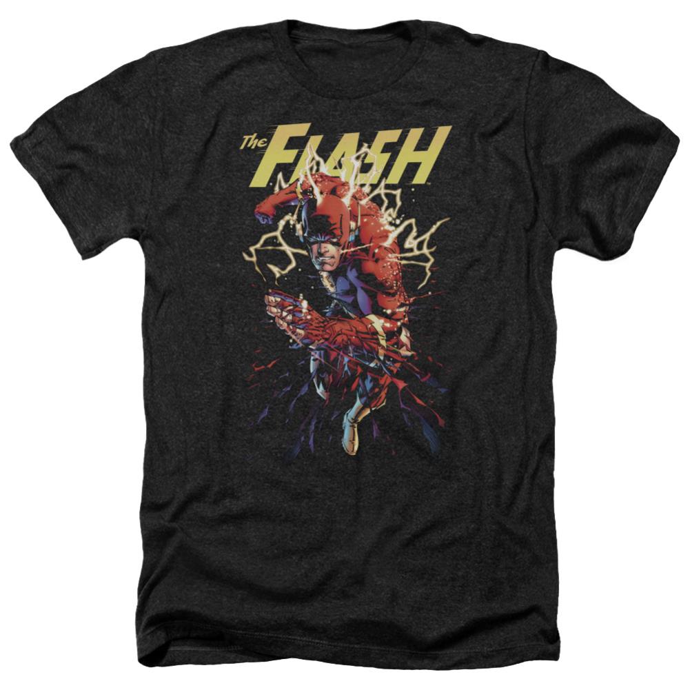 Justice League Of America Ripping Apart Men's 30/1 Heather 60 40 Poly Short-Sleeve T-Shirt