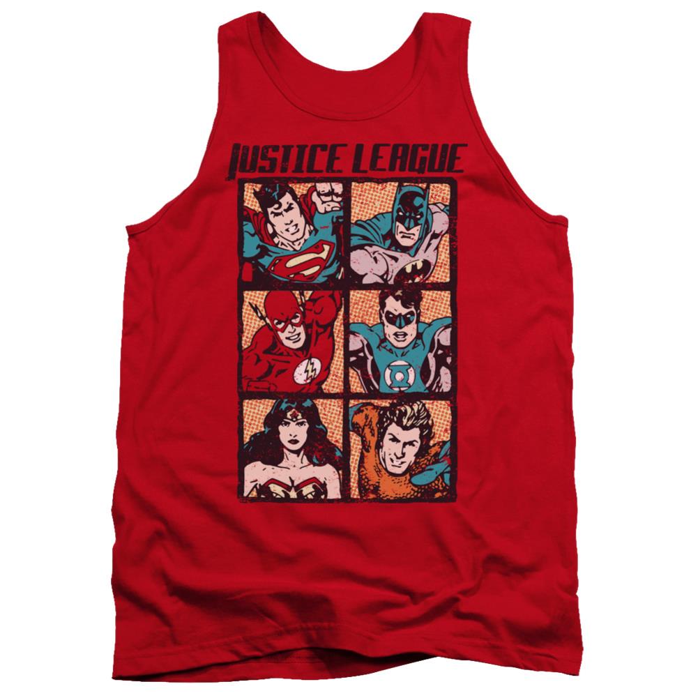 Justice League Of America Rough Panels Men's 18/1 Cotton Tank Top