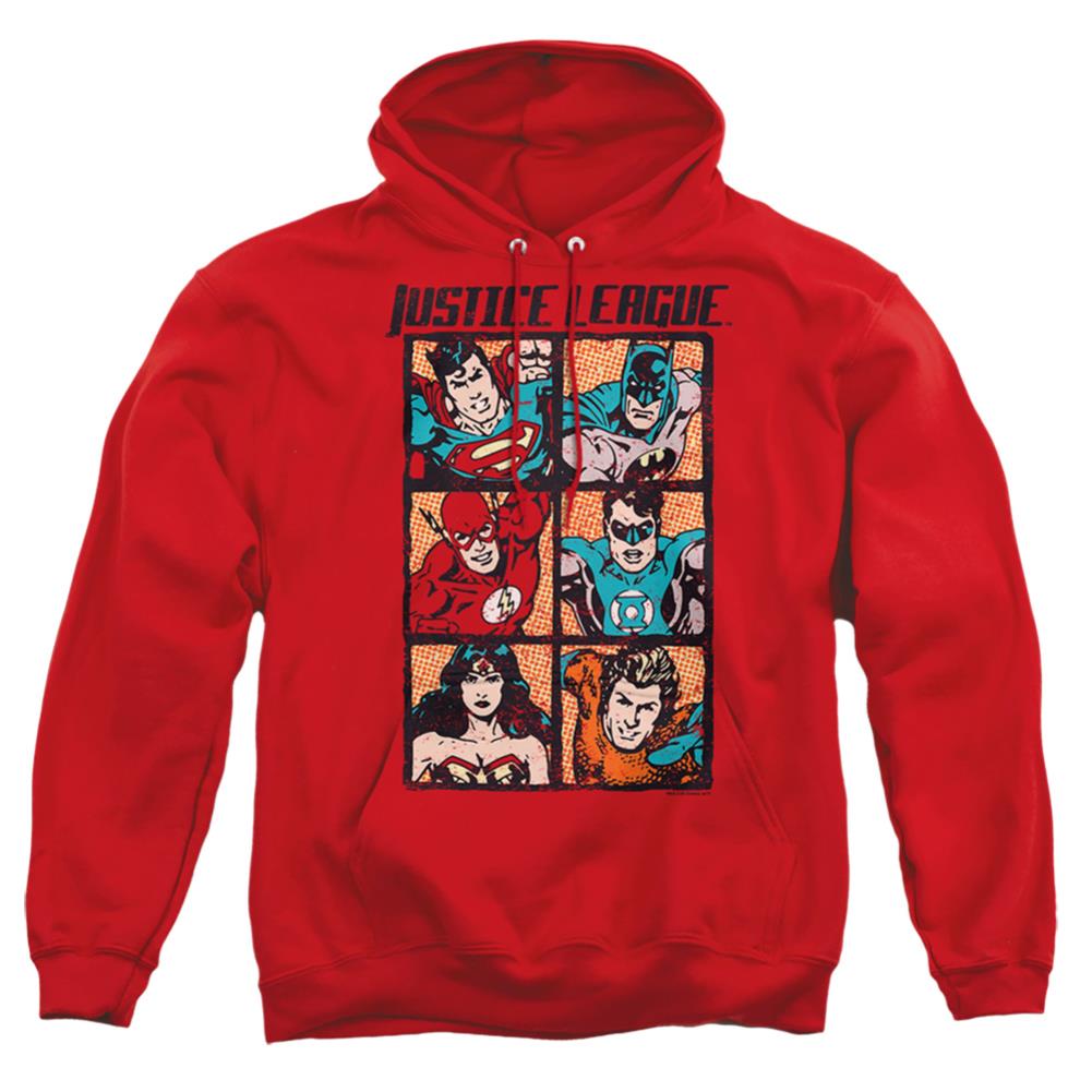 Justice League Of America Rough Panels Men's Pull-Over 75 25 Poly Hoodie