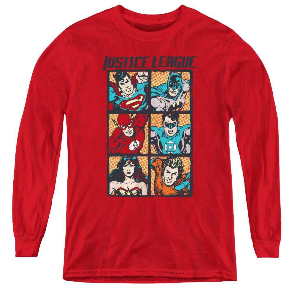 Justice League Of America Rough Panels Youth Long-Sleeve T-Shirt