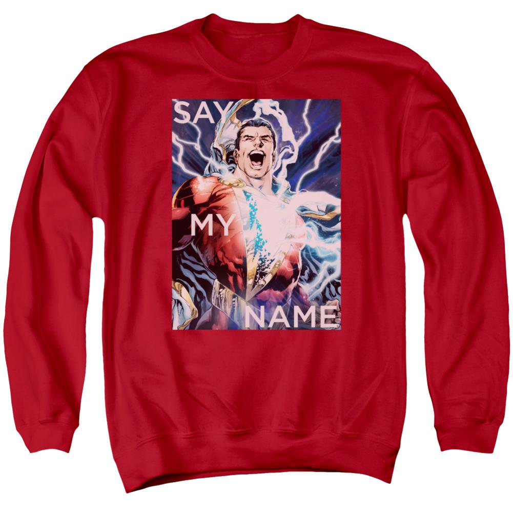 Justice League Of America Say My Name Men's Crewneck 50 50 Poly Long-Sleeve T-Shirt