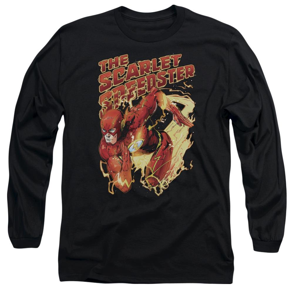Justice League Of America Scarlet Speedster Men's 18/1 Cotton Long-Sleeve T-Shirt