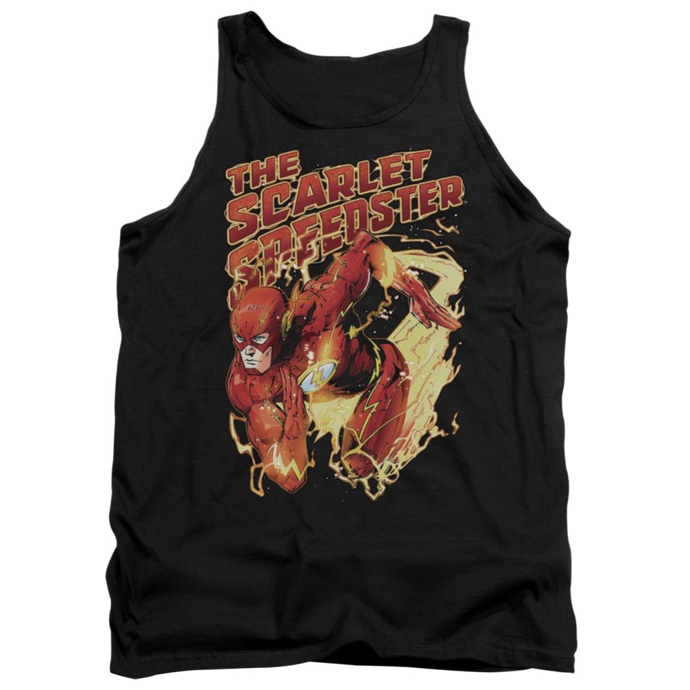 Justice League Of America Scarlet Speedster Men's 18/1 Cotton Tank Top