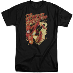 Justice League Of America Scarlet Speedster Men's 18/1 Tall Cotton Short-Sleeve T-Shirt