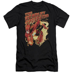 Justice League Of America Scarlet Speedster Men's Ultra-Soft 30/1 Cotton Slim Short-Sleeve T-Shirt