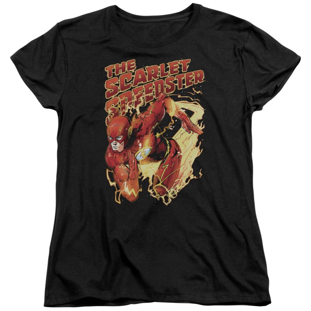Justice League Of America Scarlet Speedster Women's 18/1 Cotton Short-Sleeve T-Shirt