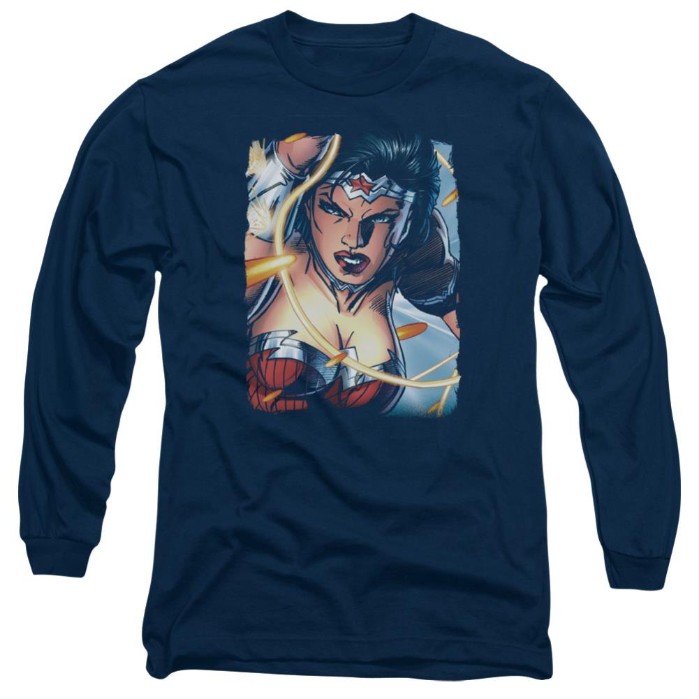 Justice League Of America Scowl Men's 18/1 Cotton Long-Sleeve T-Shirt