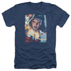Justice League Of America Scowl Men's 30/1 Heather 60 40 Poly Short-Sleeve T-Shirt