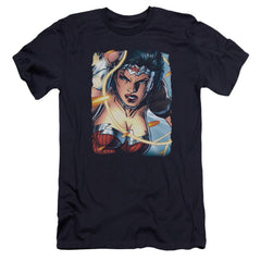Justice League Of America Scowl Men's Ultra-Soft 30/1 Cotton Slim Short-Sleeve T-Shirt