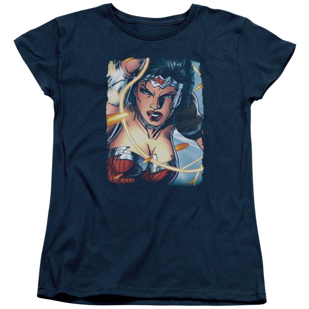 Justice League Of America Scowl Women's 18/1 Cotton Short-Sleeve T-Shirt