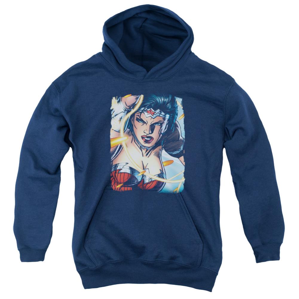 Justice League Of America Scowl Youth Cotton Poly Pull-Over Hoodie