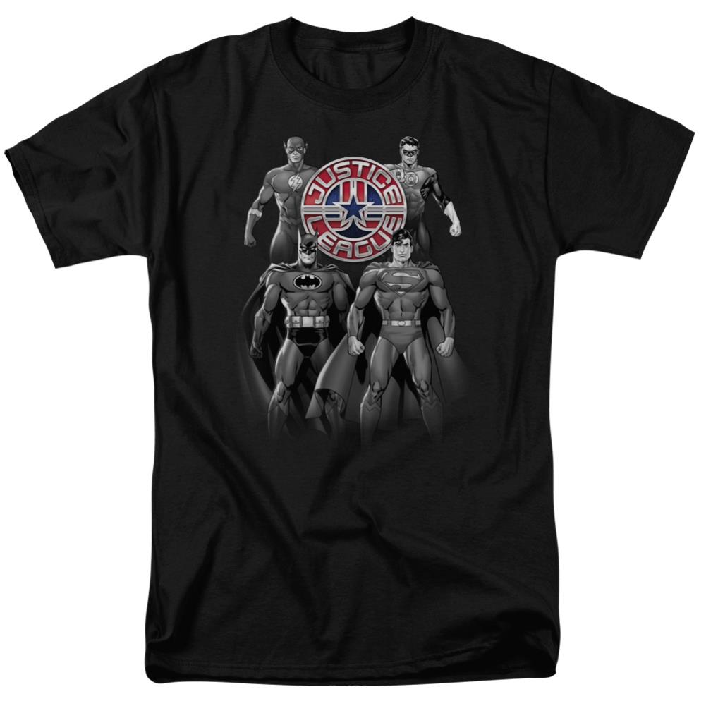 Justice League Of America Shades Of Gray Men's 18/1 Cotton Short-Sleeve T-Shirt