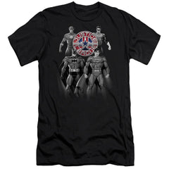 Justice League Of America Shades Of Gray Men's Ultra-Soft 30/1 Cotton Slim Short-Sleeve T-Shirt