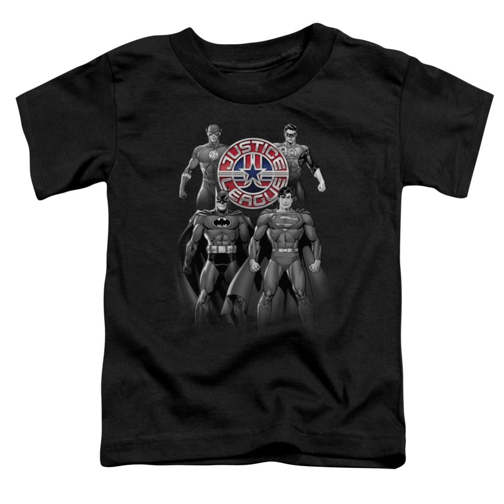 Justice League Of America Shades Of Gray Toddler 18/1 Cotton Short-Sleeve T-Shirt
