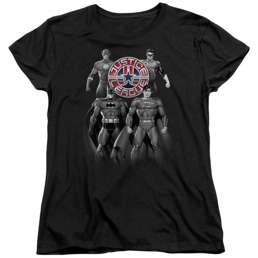 Justice League Of America Shades Of Gray Women's 18/1 Cotton Short-Sleeve T-Shirt