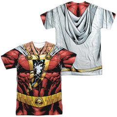 Justice League Of America Shazam Uniform (Front/Back Print) Men's Regular Fit Polyester Short-Sleeve T-Shirt