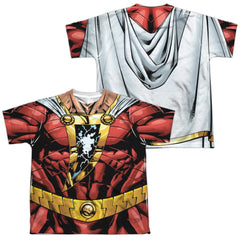 Justice League Of America Shazam Uniform (Front/Back Print) Youth Regular Fit Poly Short-Sleeve T-Shirt