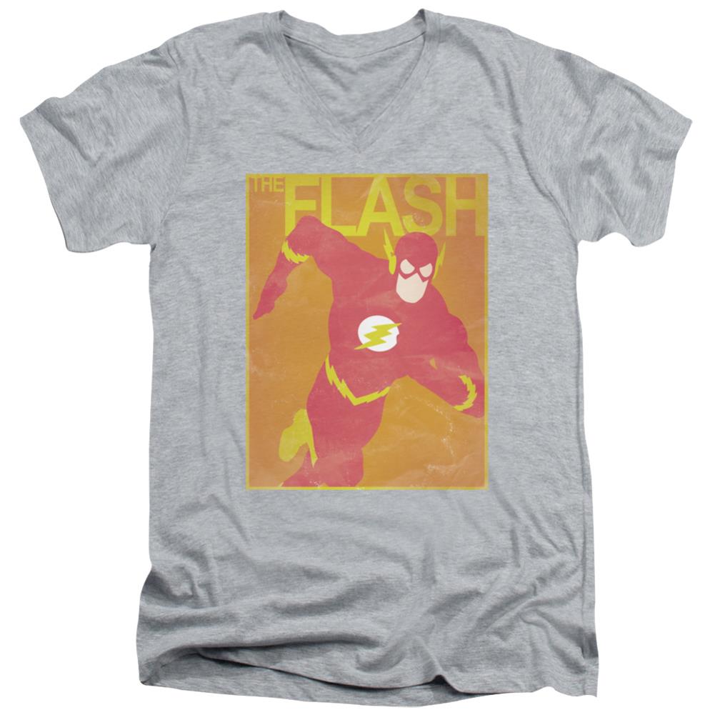 Justice League Of America Simple Flash Poster Men's 30/1 Cotton Slim V-Neck T-Shirt