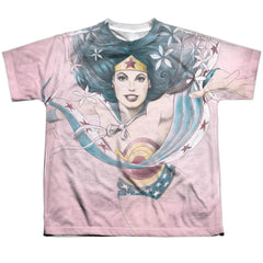 Justice League Of America Sketched Youth Regular Fit Poly Short-Sleeve T-Shirt