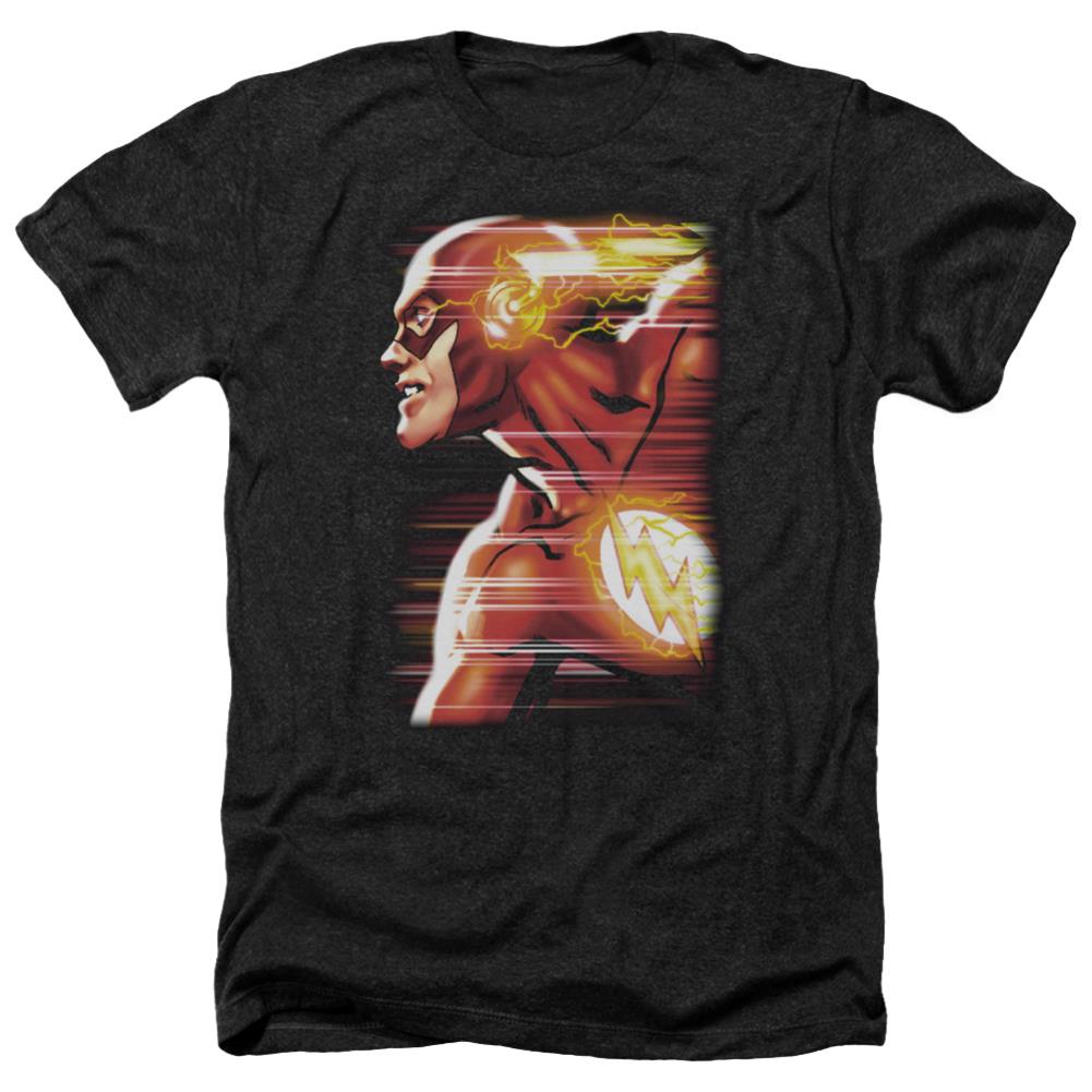 Justice League Of America Speed Head Men's 30/1 Heather 60 40 Poly Short-Sleeve T-Shirt