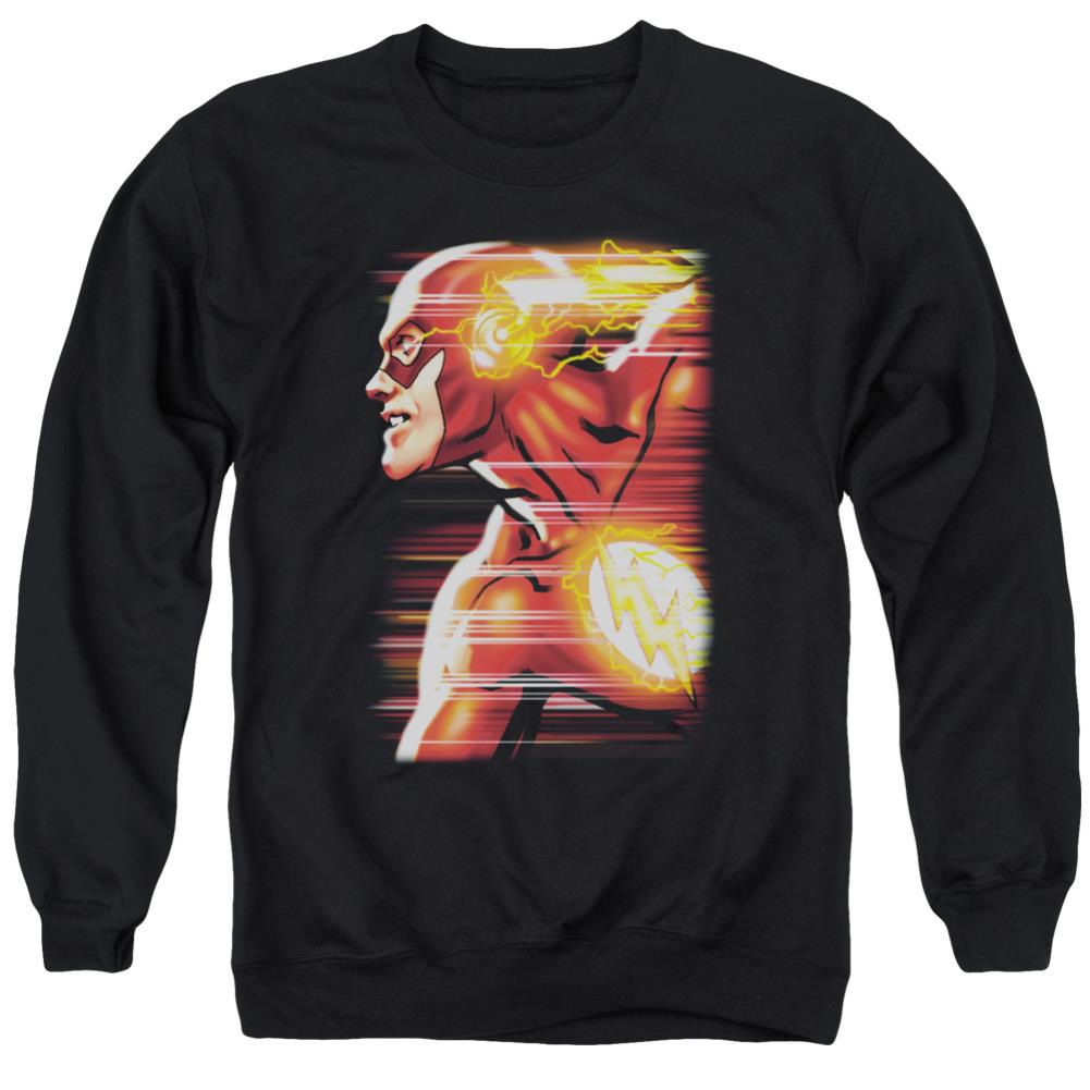 Justice League Of America Speed Head Men's Crewneck 50 50 Poly Long-Sleeve T-Shirt