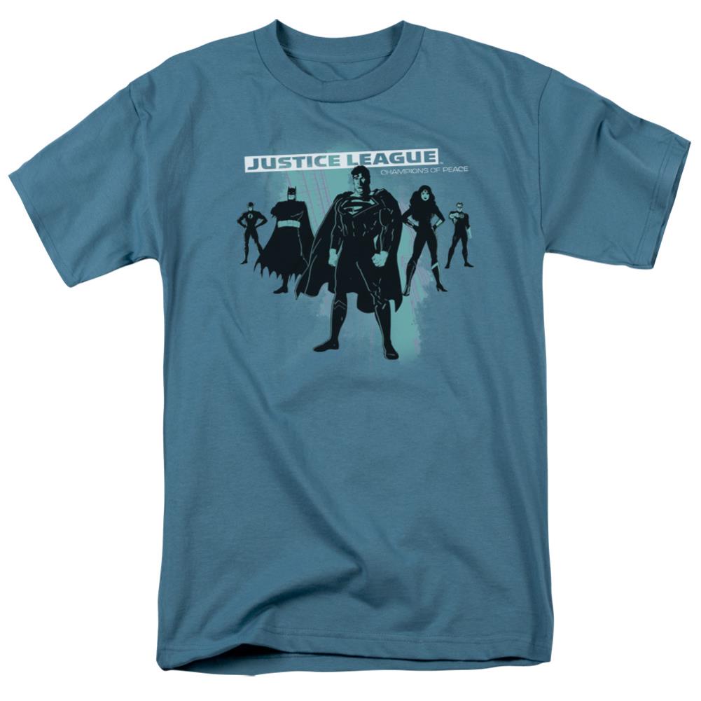 Justice League Of America Stand Men's 18/1 Cotton Short-Sleeve T-Shirt