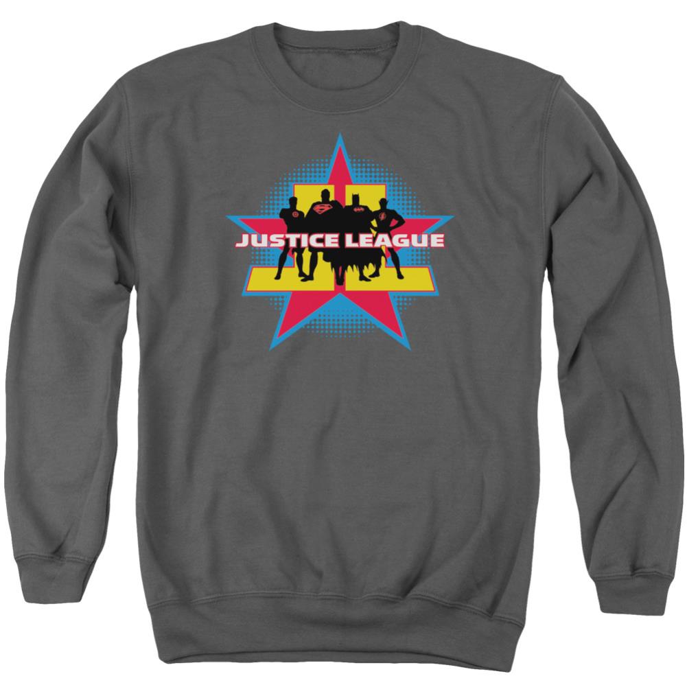 Justice League Of America Stand Tall Men's Crewneck 50 50 Poly Long-Sleeve T-Shirt