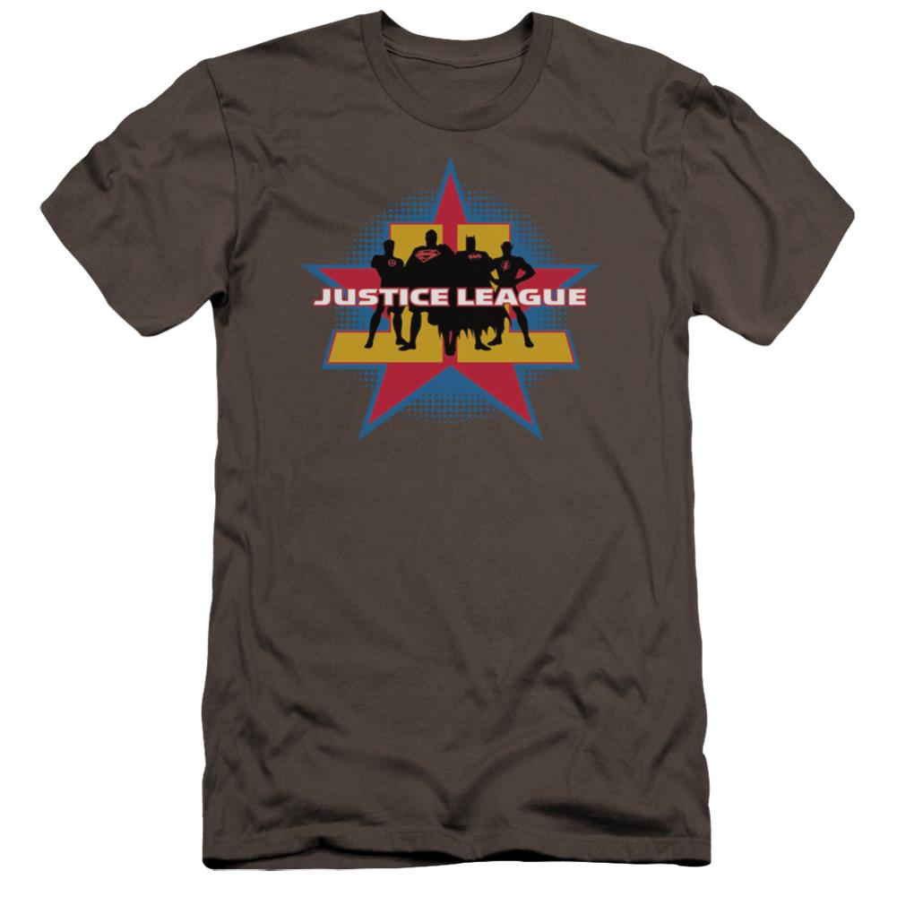 Justice League Of America Stand Tall Men's Ultra-Soft 30/1 Cotton Slim Short-Sleeve T-Shirt